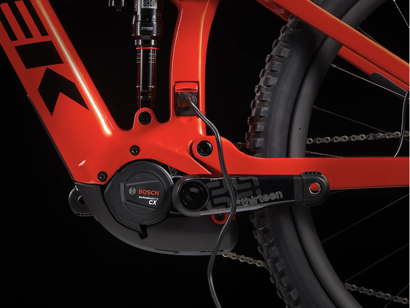 Trek Rail 9.9 CX Race Full Suspension Electric Mountain Bike 2024 in Lava Red-11